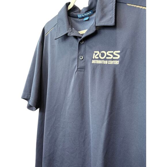 Ross Distribution Center Shirt Solid Blue XL Port Authority Polo Short Sleeve - Picture 3 of 5
